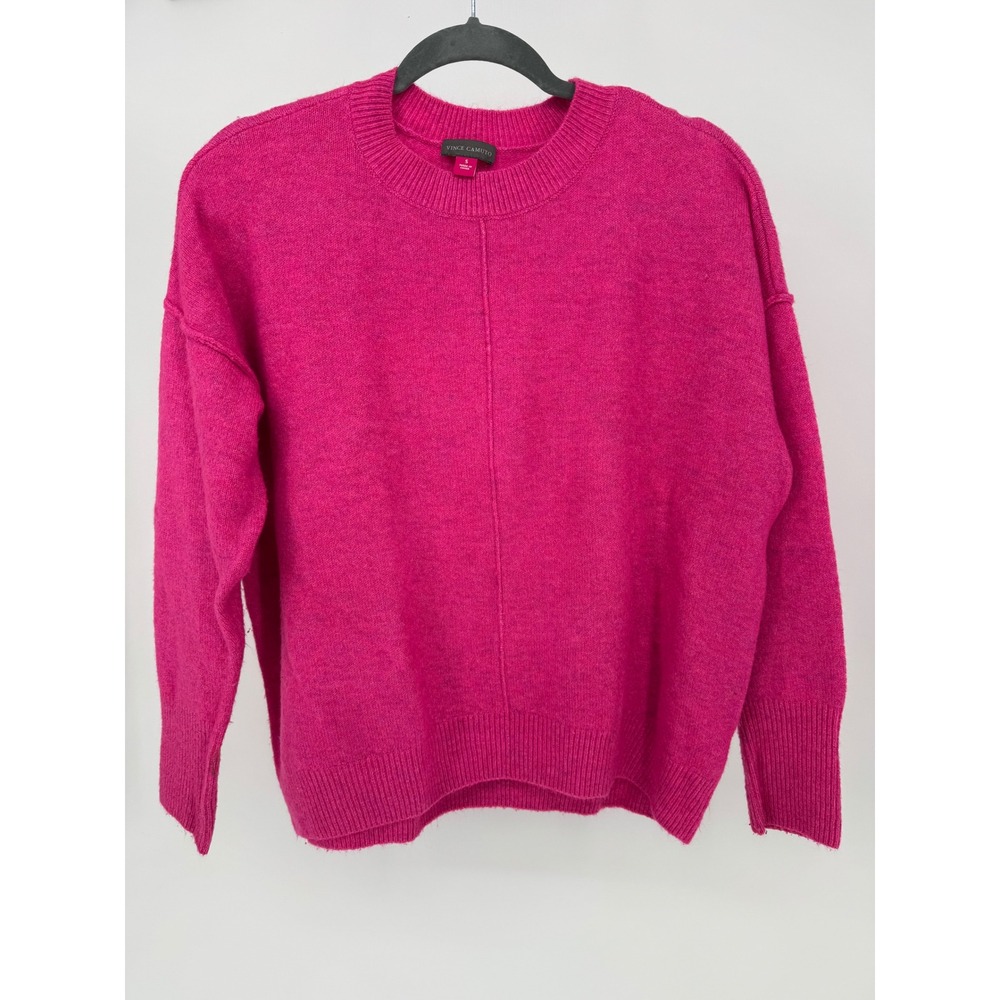 Vince Camuto Bright Pink Knit Crew Neck Sweater Size‎ S